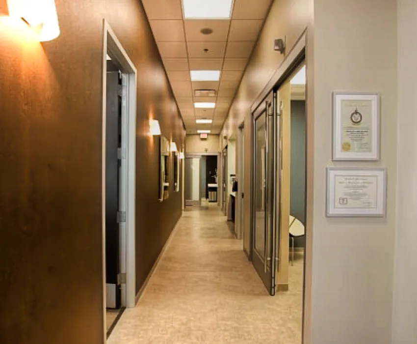 Hallway leading to treatment rooms
