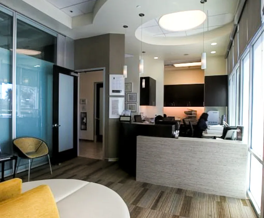 Front desk and reception area