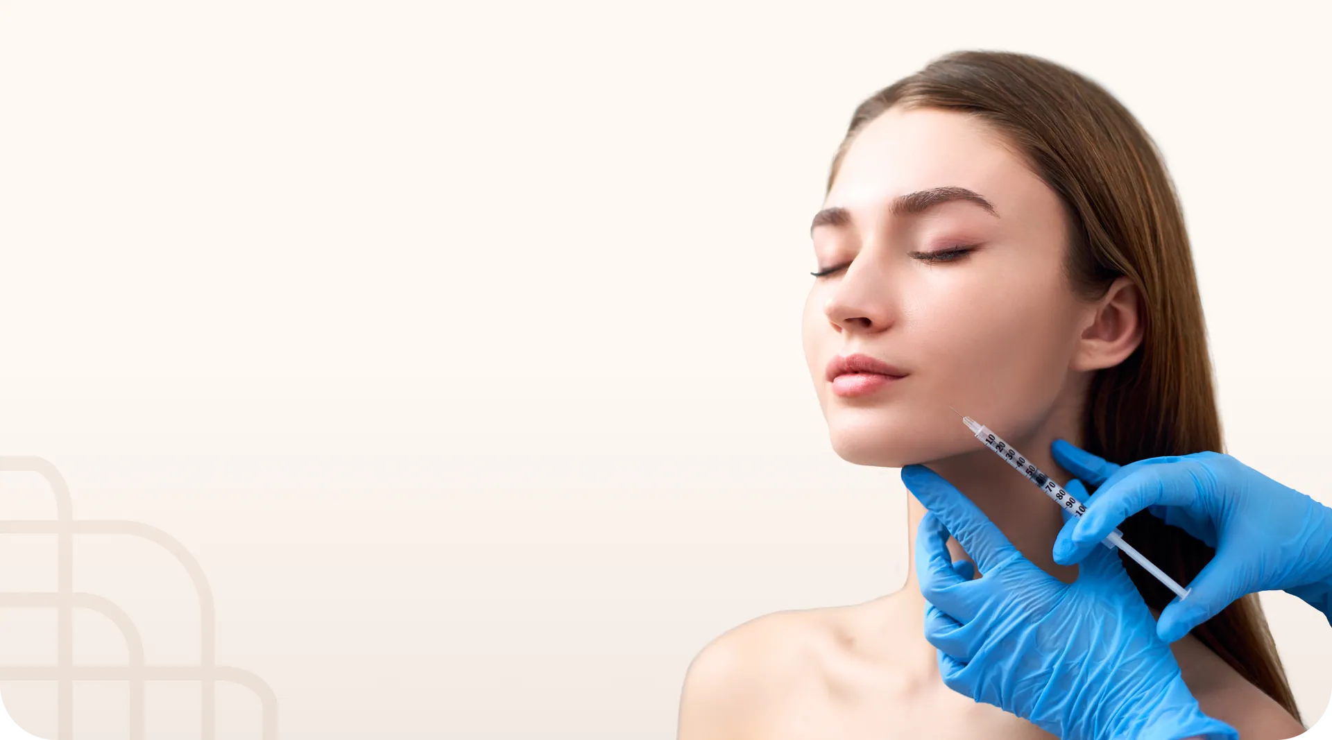 Woman receiving a dermal filler injection